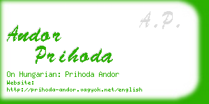 andor prihoda business card